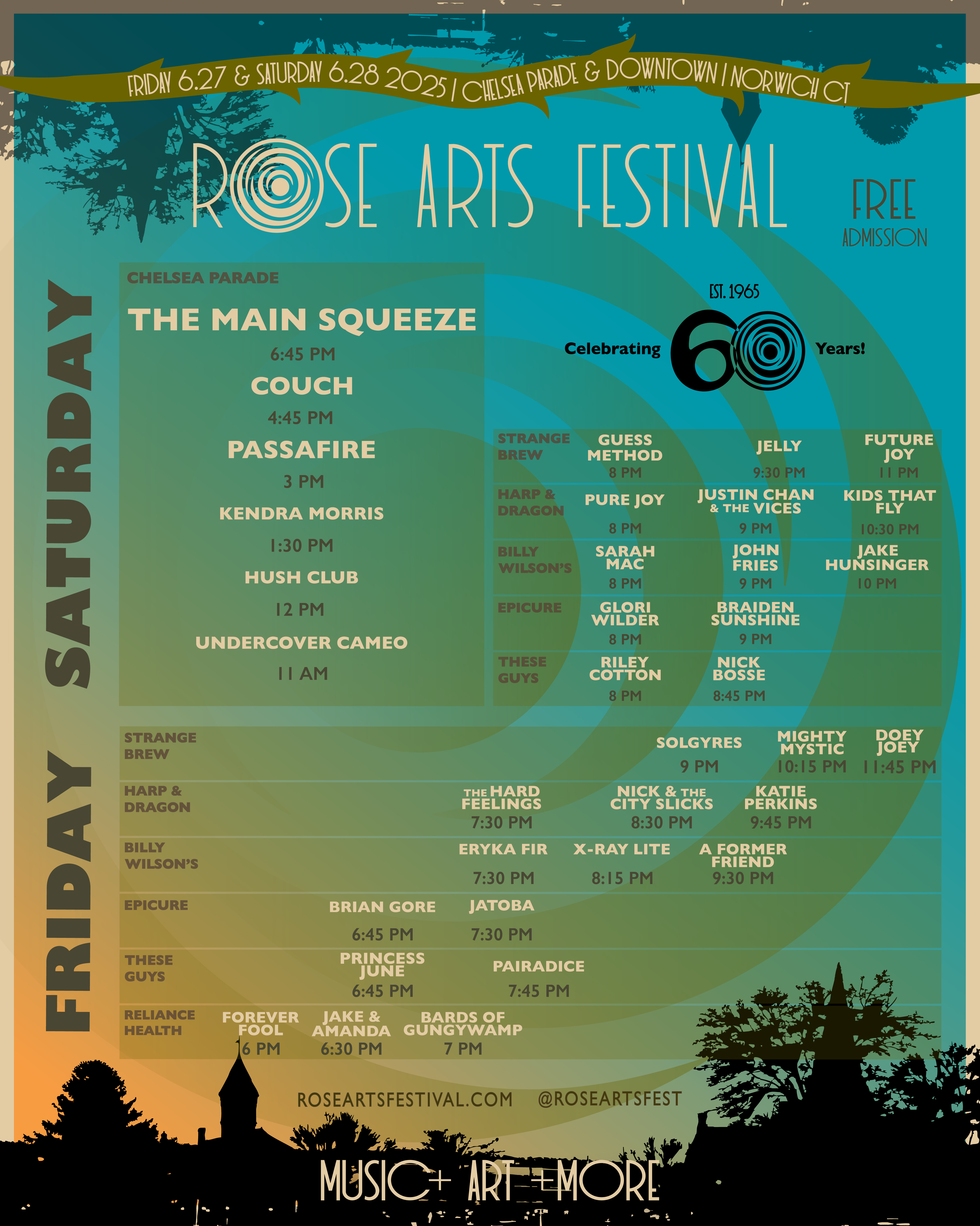 Rose Arts Festival Schedule Poster